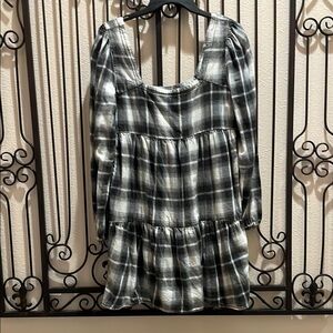 Plaid Long Sleeve Dress